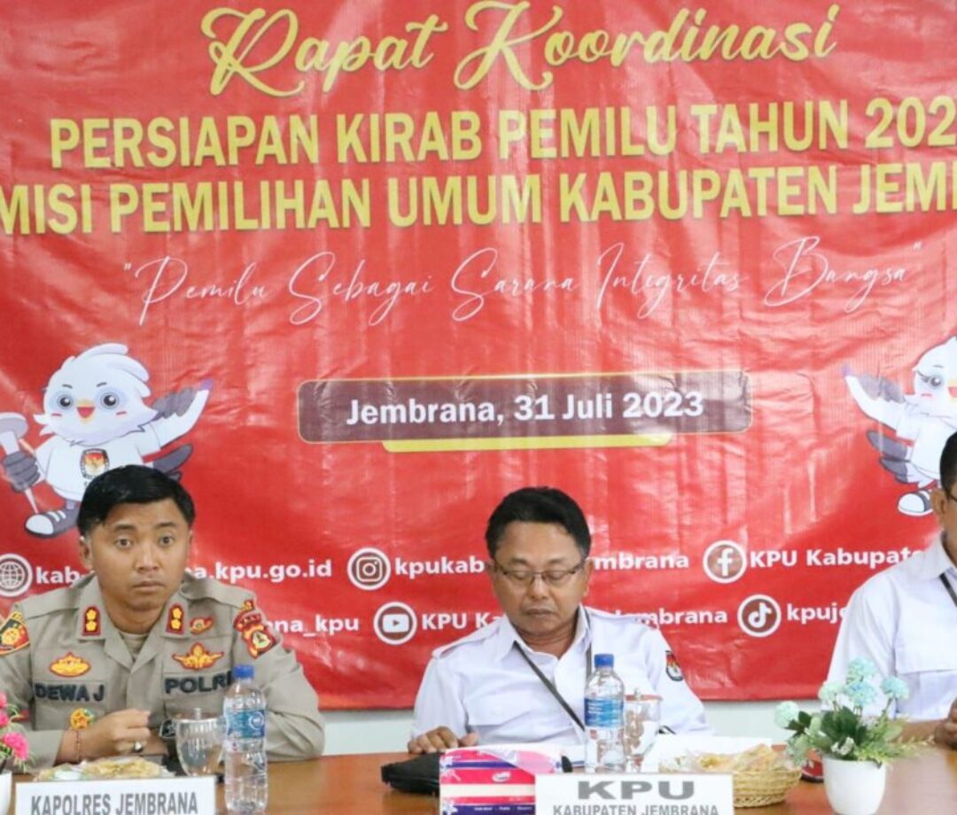 KPUD Jembrana Melakukan Koordinasi Terkait  Kirab Pemilu 2024, Kapolres : Kita Siap Support