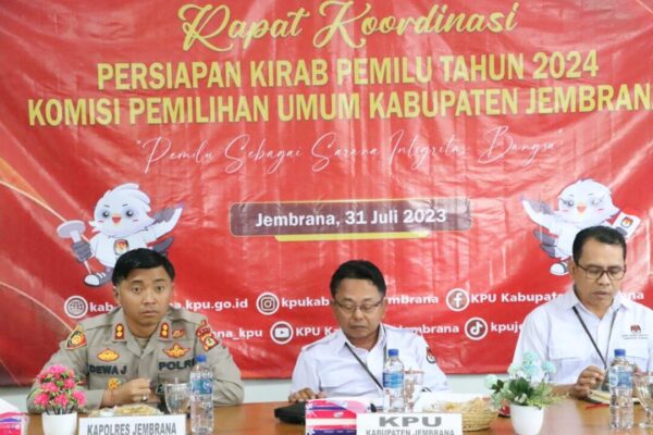 KPUD Jembrana Melakukan Koordinasi Terkait  Kirab Pemilu 2024, Kapolres : Kita Siap Support